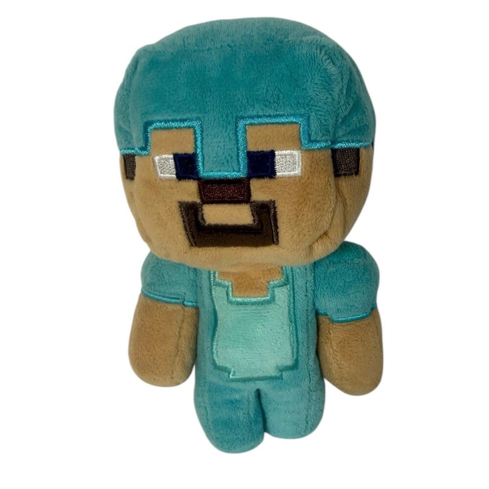 Mojang JINX Minecraft Happy Explorer Diamond Steve Plush Stuffed Toy, 7" Plush